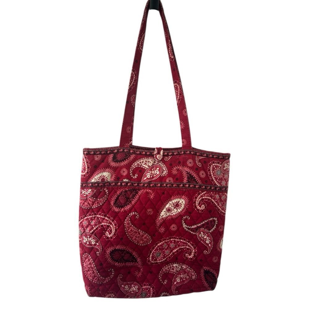 Vera Bradley Red Totebag Purse Retired Pattern Mesa Quilted paisley designer